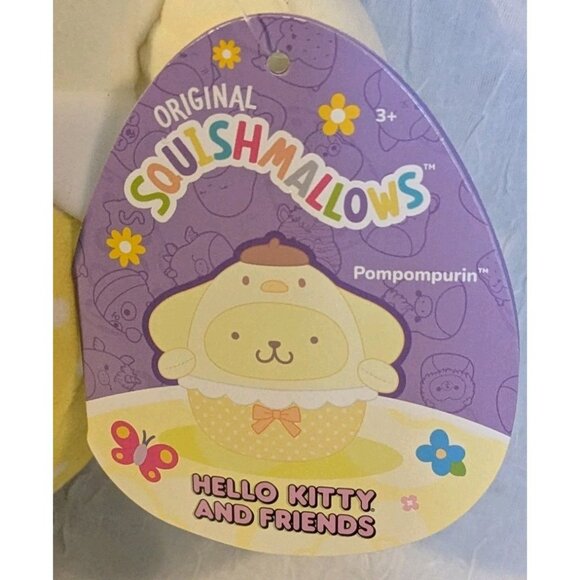 NWT Sanrio Pompompurin Plushie Squishmallows Easter Chick Hat 10" Stuffed Animal - Picture 3 of 16